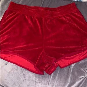 Red velvet shorts